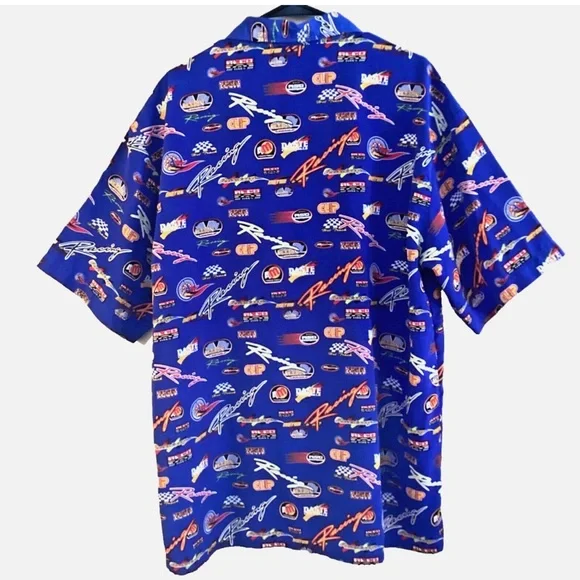 Racing Men’s Shirt Button Up Team Decals Micro Touch Arctic XL - Picture 3 of 9